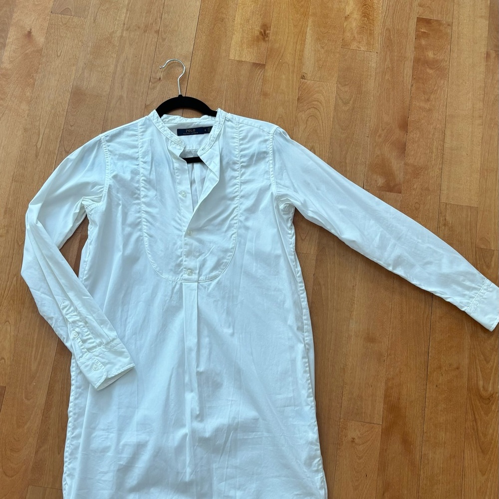 Ralph Lauren White Button-Up Blouse Dress